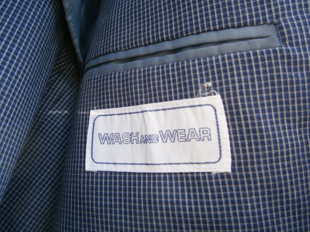 Giacca sartoriale estiva "Wash and Wear"misto cotone - 54 quadretti blu/ bianco - Foto 2