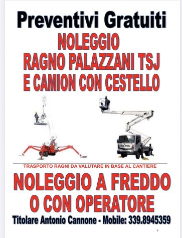 NOLEGGIO PIATTAFORME AEREE E CAMION CON CESTELLO