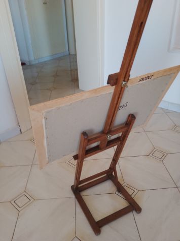 Cavaletto Artigianale E Dipinto Pittura Esposizione Vintage Made In Francia - Foto 2