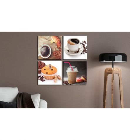 Quadro Colazione E Caffè - 4 Quadri - ARREDALACASA - Foto 2