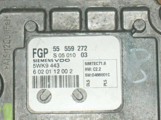55559272 ECU opel astra zafira 1.8 z18xe 55559272 5wk9443 6020112002 - Foto 2