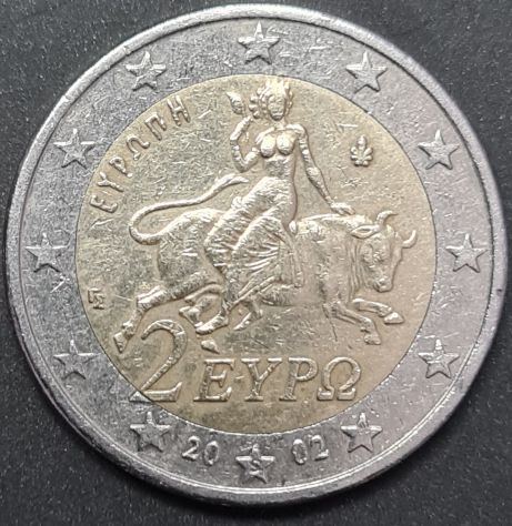 Moneta 2 Euro Grecia EYP 2002 con “S”