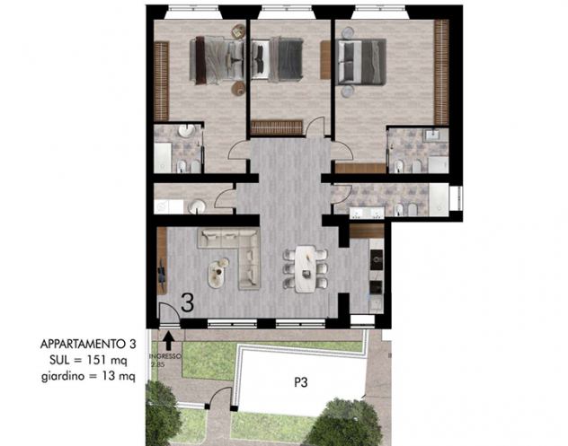 Appartamento in vendita a Pisa 151 mq Rif: 1404526