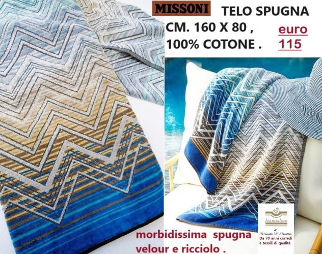 TELI SPUGNA MISSONI MARE BAGNO SAUNA ECC. VARI MODELLI E PREZZI - Foto 6