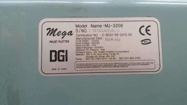 INKJET PLOTTER DGI MEGAJET 3206 ANNO 2006 rif. 11166336 - Foto 6