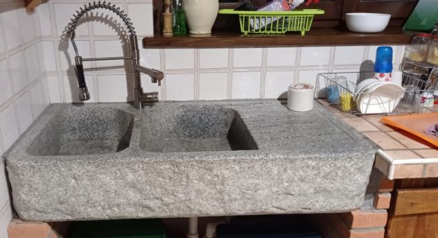 lavello lavandino in pietra granito 120 cm - Foto 9