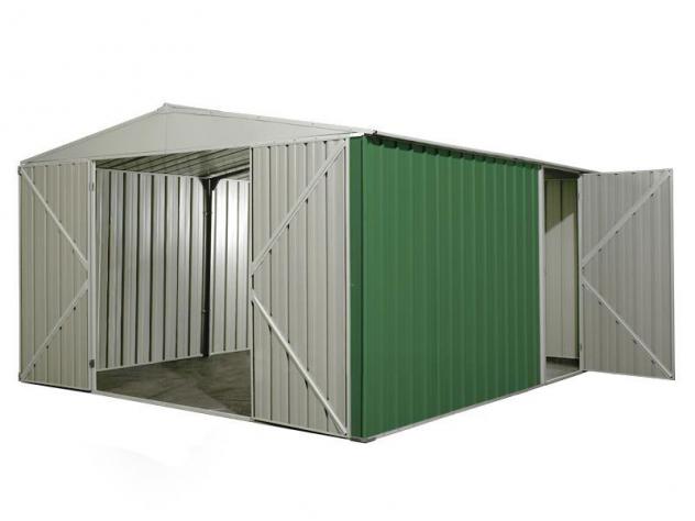 Box prefabbricato, casetta da giardino in lamiera zincata. Capanno deposito attrezzi in Acciaio Zincato 3.60 x 4.30 m x h2.10 m - 185 KG - 15,48 metri - Foto 3