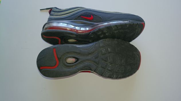 Snicker NIKE Air Max 97 -Originali Americane - Nere con baffo rosso - Molto rare - Foto 3