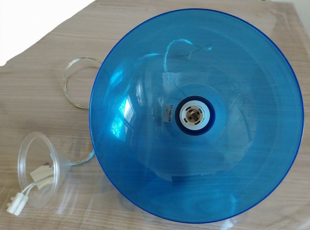 Lampadario moderno tondo, blu trasparente. - Foto 3