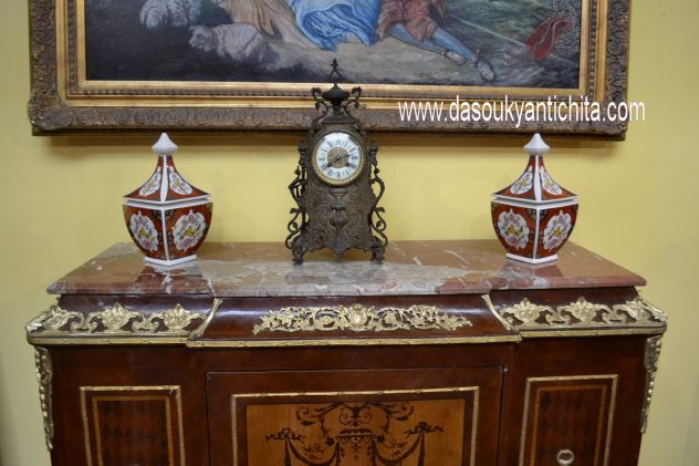 Servante-credenza intarsiata stile Luigi XV - Foto 7