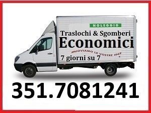 Traslochi smontaggio e rimontaggio mobili sgomberi economici 7gg su7