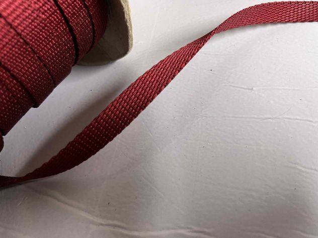 Nastro di cotone 10 mm rosso per manici e tracolle - Foto 4