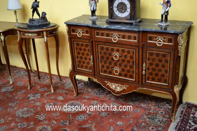 Servante stile Luigi XV transizione lastronata a marqueterie - Foto 10