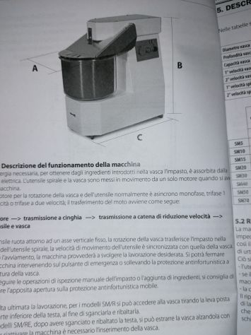 Impastatrice a spirale testa fissa monofase 220V 1 velocita' - Foto 7
