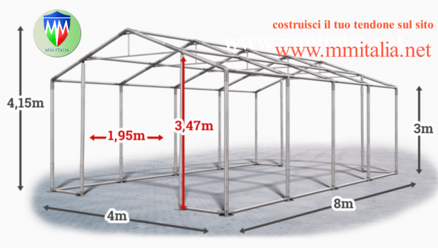 Tendoni rimessaggio camper 4 x 8 x 3 /4,15  mt € 1.756,00 Professional - Foto 3