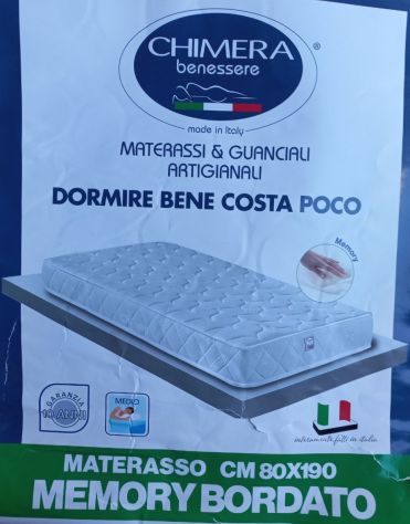Nuovo materasso singolo memory bordato 80x190