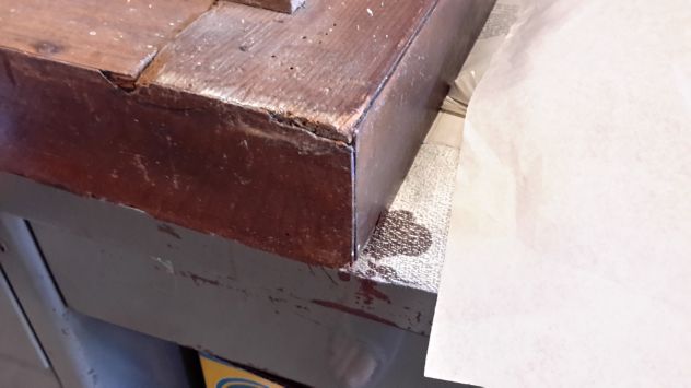 Specchio in legno con attorno cornice in radica di tartaruga, originale francese - Foto 2