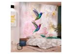 Fotomurale Adesivo Con 2 Colibrì Su Sfondo Rosa Arredalacasa