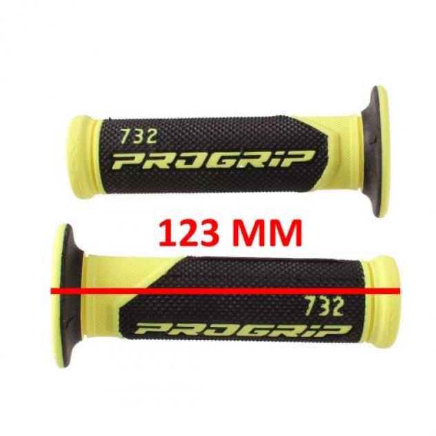 Manopole foro passante per moto nero gialle Progrip 732 - Foto 2