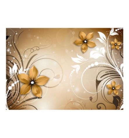 Fotomurale Adesivo Fiori Eleganti Su Sfondo Beuge ARREDALACASA - Foto 2