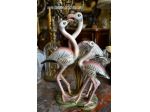 Statua in ceramica di Bassano anni 60 raffigurante dei fenicotteri