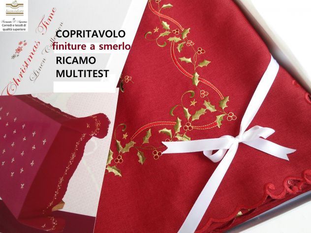 Tovaglie Natale esclusive ricamate 5 modelli prezzi diversi - Foto 3