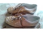 Scarpe vera pelle oro e argento Renato Angi Venezia nuove 39/40