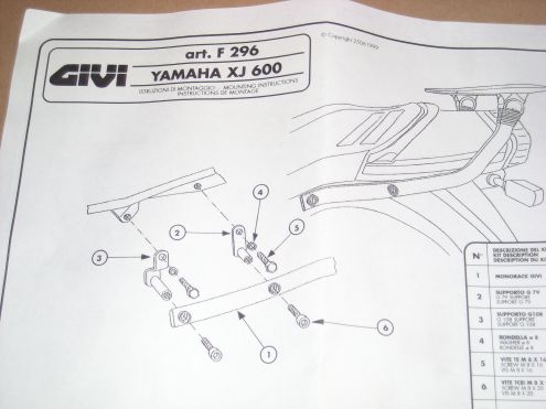 Staffe Monorack Givi per Yamaha XJ 600 - Foto 2