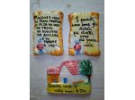 3 MATTONELLE DA PARETE CON SCRITTE PROVERBIALI VINTAGE