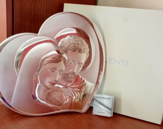 Quadro sacro “Sacra Famiglia” VALENTI in Argento 999,95% NUOVO - Foto 3