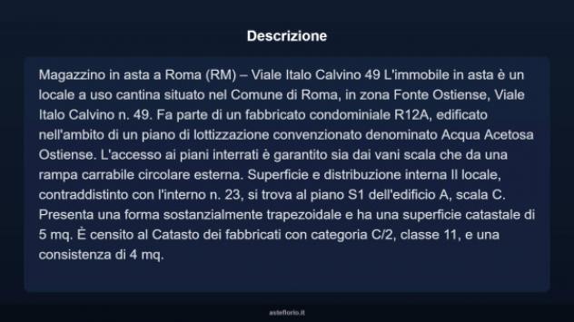 Immobile in asta di 5 m² in vendita a Roma - Foto 4