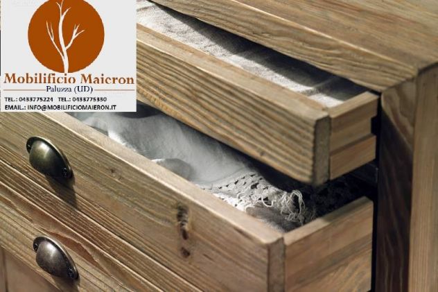 Mobili Rustici Legno Cassettiera 7 Cassetti In Legno di Pino Vecchio cod 12002 - Foto 2
