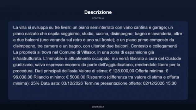 Immobile in asta di 211 m², box auto in vendita a Villasor - Foto 4