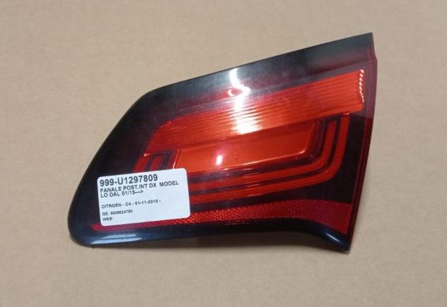 FANALE POST.INT DX
MODELLO DAL 01/15- 999-U1297809 Parti elettriche Fanaleria Fanali Fanale int. post. d CITROEN - C4 - 01-11-2010 -