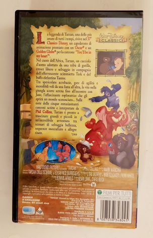 VHS I Classici Walt Disney TARZAN(ITA 2000)VS 4804 Edgar Burroughs Phil Collins - Foto 3