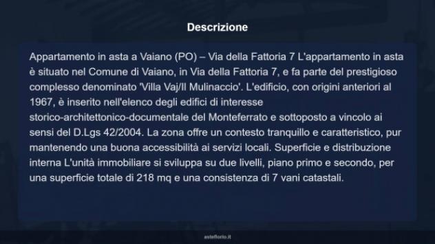 Immobile in asta di 218 m² con più di 5 locali in vendita a Vaiano - Foto 8