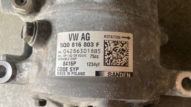 Compressore climatizzatore Volkswagen Tiguan 2.0TDI del 2018 (5Q0816803F) - Foto 5
