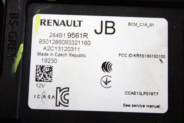 284B19561R CENTRALINA BODY COMPUTER RENAULT CLIO 1.0 B 74KW 5M 5P (2020) RICAMBIO USATO - Foto 5