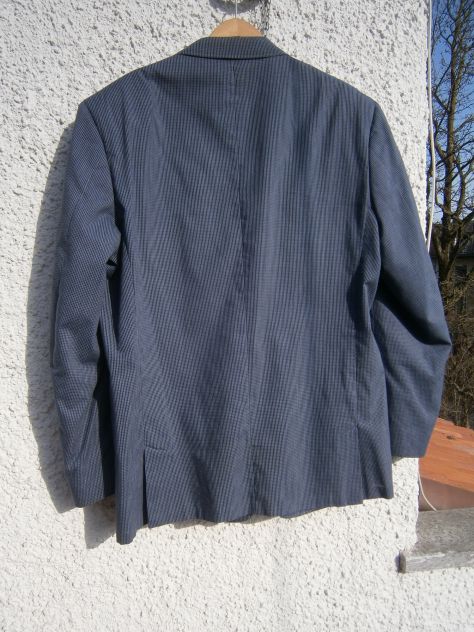 Giacca sartoriale estiva "Wash and Wear"misto cotone - 54 quadretti blu/ bianco - Foto 10