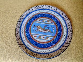 Piatti terracotta dipinta a punta pennello.Riproduzione affreschi Cnosso (Creta) - Foto 6