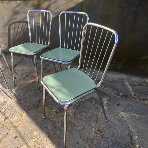 SEDIE VINTAGE ANNI 60 TUBOLARE CROMATO - Foto 9