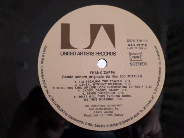 FRANK ZAPPA - 200 Motels O.S.T - 2 x LP / 33 giri - Gatefold 1971 United Artists - Foto 4