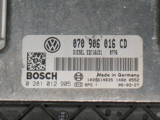 070906016CD ECU VOLKSWAGEN TRANSPORTER CARAVELLE T5 2.5 EDC16U31 0281012905 - Foto 2