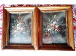 Coppia miniature floreali 18x23 con cornice