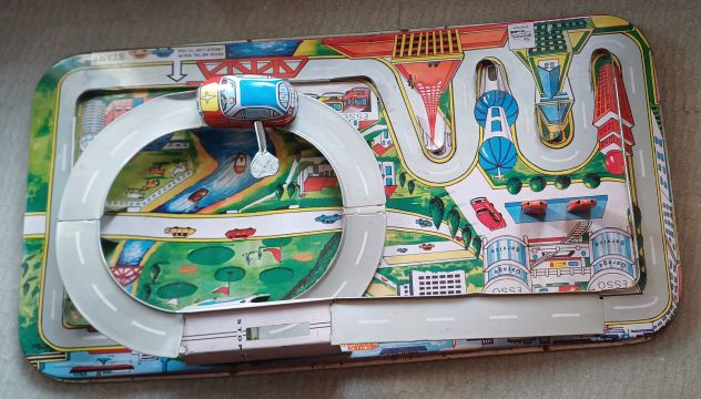 PISTA di latta, giocattolo modello litografico vintage. - Foto 4