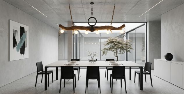 Lampadario Artigianale da Antico Giogo per Buoi–Pezzo Unico di Design Rustico - Foto 4