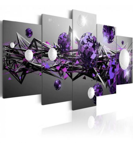 Quadro Sfere Bianche - Viola - 100x50 E 200x100 ARREDALACASA