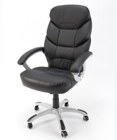 POLTRONA UFFICIO ERGONOMICA GIREVOLE IN ECOPELLE NERA - DIREZIONALE MODELLO EXCELSIOR - NUOVA - Foto 2
