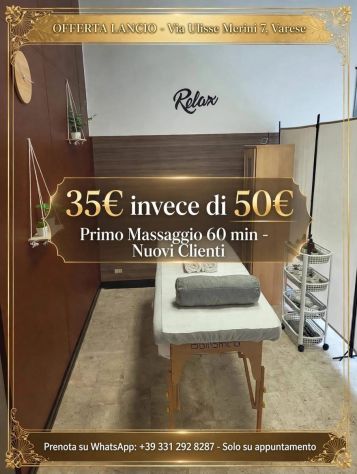 Studio massaggi relax a varese Tel:3312928287