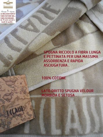 SET SPUGNE ALVIERO MARTINI 1^CLASSE COMPLETO BAGNO 3 ASCIUGAMANI MISURE MAX - Foto 6